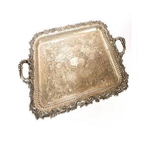 Bandeja Ovalada de Latón Estilo Árabe Hecha a Mano de Alta Calidad, Reutilizable y Decorativa para Servir Alimentos - Product Image 4