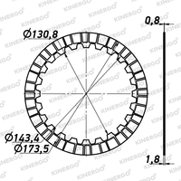 Plaque de friction FJA03S3 pour Jatco / Nissan JR710E (RE7R01A)