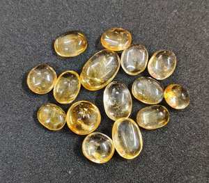 Venta al por mayor Natural amarillo citrino cuarzo cabujón corte elegante forma ovalada calibrada piedra preciosa para la fabricación de joyas MOQ 100PCs - Product Image 1