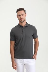 Maillot de golf pour homme de haute qualité, personnalisé et brodé, anti-plis, à manches courtes, pour l'été, décontracté, sportif, uni - Product Image 4