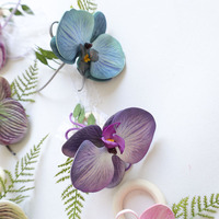 AliExpress Produk Terlaris Lintas Negara Cincin Serbet Plastik Bunga Phalaenopsis Buatan Tangan Gaya Pedesaan Amerika Tianjin