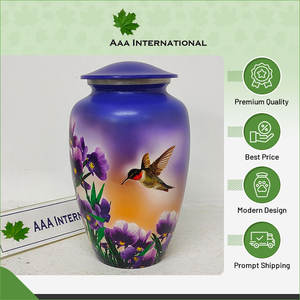 Venta al por mayor de urnas de recuerdo de cremación para adultos de aluminio pequeñas/grandes de alta calidad estándar con tapa para mantener las cenizas en venta - Product Image 2