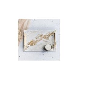 Plateau de service de luxe en résine effet marbre pour table à manger, pièce unique avec forme et taille personnalisées à des prix abordables - Product Image 1
