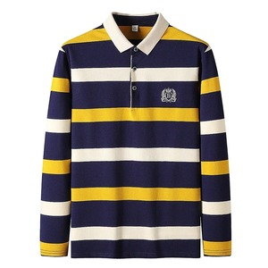 Spring <b>Men</b> Polo <b>Shirt</b> Cotton <b>Long</b> <b>Sleeve</b> <b>Stripe</b> Polo <b>Shirt</b> <b>Men</b> Autumn Embroidery Casual Fashion Polo <b>Shirt</b> Business T-<b>shirts</b> <b>Men</b> - Product Image 5