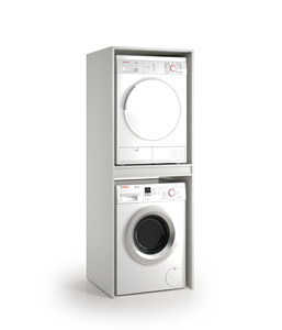 Mueble de Madera Tradicional Terraneo con Puertas para Lavadora y Secadora, Ecológico, Ahorra Espacio, Fácil de Montar - Product Image 1