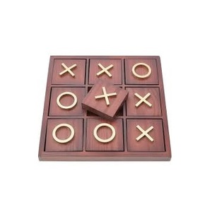 Gỗ tự nhiên Tic Tac Toe trò chơi bảng xo cờ vua Bảng câu đố giá tốt nhất nhà sản xuất Gỗ đồng thau Tic Tac trò chơi 2 người chơi trò chơi - Product Image 2