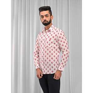 Chemise en coton imprimée pour homme, coupe slim, style décontracté chic, 100% popeline, manches longues, tailles XL à 6XL - Product Image 3