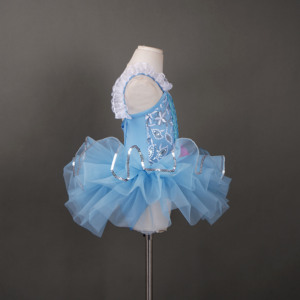 Vestido de Tutú Azul Claro para Ballet, Traje de Danza con Lentejuelas y Decoración de Encaje en los Hombros - Product Image 2