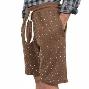 กางเกงขาสั้นผ้าฟลีซเรียบหรูคุณภาพพรีเมียมขายดีสำหรับผู้ชาย ดีไซน์โดดเด่น ใส่สบายๆ - Product Image 3