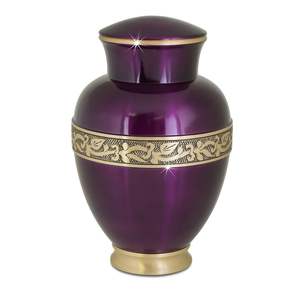 Urna Decorativa Personalizada en Forma de Espiral Morada y Dorada para Cenizas Humanas, Recuerdo Conmemorativo para Adultos - Product Image 1
