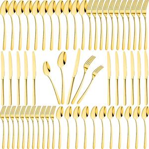 Hot Selling Vintage Gold and Silver Flatware Luxury Mirror Polish Stainless Steel Royal Cutlery for Best Wholesale Price - Product Image 1