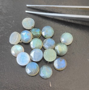 Piedra lunar labradorita natural 4mm-30mm corte de Rosa redondo espalda plana piedras preciosas sueltas al por mayor para la fabricación de joyas - Product Image 5