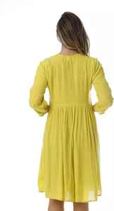 Vestido Maxi Floral de Lujo, Estilo Bohemio, para Mujer, Estilo Resort, Vestido Mexicano Amarillo para la Noche - Product Image 3