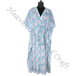 Kaftan de plage long en coton imprimé 100% 2025 Vêtements de villégiature pour femmes de chez Standard Indian Manufacturer of Women's Wear Designer Kimono - Product Image 6