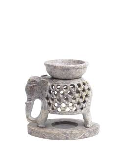 Brûleur à huile en pierre ollaire artisanal |   Brûleur d'huiles essentielles et d'aromathérapie en pierre naturelle pour la décoration de la maison et la méditation - Product Image 1