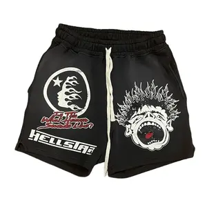 Shorts cargo en coton 100% à lavage acide pour hommes, vente chaude, logo personnalisé, vintage, écologique, shorts de sport, service OEM - Product Image 1