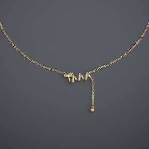 Collar de Moda para Boda 185061, Perlas de Imitación, Cadenas de Acero Inoxidable y Latón, Diseño Geométrico con Forma de Número y Flores, Bañado en Rodio - Product Image 5