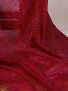 ผ้าพิมพ์ลาย Bandhej ผ้าโพลีเอสเตอร์ผ้าชานเดอร์ผ้าวิสคอสจากผ้าทอ zari พร้อมส่งออก - Product Image 4