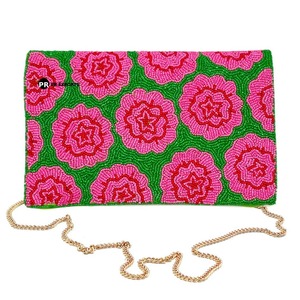 Para bolso de mano con cuentas de flores, moda de moda para mujer, bolso de mano para fiesta de boda, flor roja blanca, accesorio de noche llamativo - Product Image 5