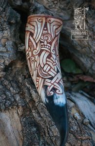 Vaso de cuerno para beber vikingo festivo artesanal, capacidad de 200/500ml para hidromiel y cerveza, fiestas navideñas y regalos navideños - Product Image 5