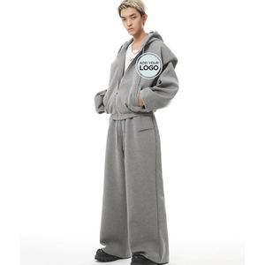 Chándal de algodón 100% personalizado para hombre, sudaderas de moda de estilo callejero, sudaderas sueltas informales de peso pesado, sudaderas lisas de gran tamaño - Product Image 5