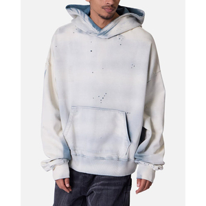 Sudaderas con Capucha Desgastadas Personalizadas, Estilo Urbano Holgado, Sudadera de Forro Polar, Diseño Vintage Desteñido, Fabricante de Ropa OEM de Moda - Product Image 1