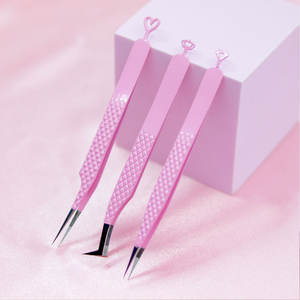 Precision Bottom Design Slant Tip Ergonomic Bottom Grip Anti-Static & Durable Stainless Steel Eyelash Tweezers - Product Image 5