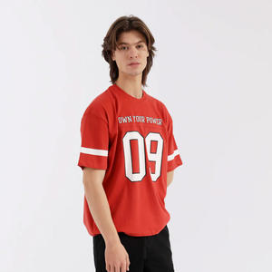 <b>Men</b> Sports Jersey 100% Cotton Oversized T-<b>Shirt</b> with Custom Puff Print Low MOQ High Quality Made in Pakistan T-<b>Shirts</b> 2025 - Product Image 4
