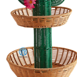 Nouveau design meilleur plateau de service en rotin avec forme de cactus pour le stockage des puces et décorer les fêtes fabriquées à partir de l'usine de vente en gros - Product Image 2