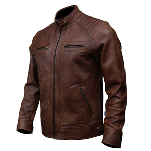 Chaqueta de cuero con cuello levantado para hombre superventas temporada de invierno uso al aire libre varios colores disponibles a granel precio al por mayor - Product Image 5