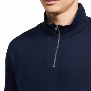 Sudadera de color azul Nevi, sudaderas para hombre, jersey con cuello levantado, sudaderas de invierno hechas de lana ajustadas - Product Image 4