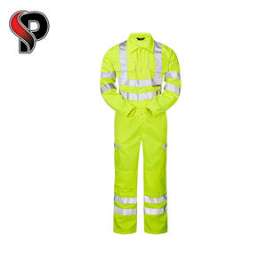 Traje de seguridad vial de alta visibilidad personalizado OEM al por mayor, mono reflectante, ropa de trabajo de construcción, ropa FR, mono ignífugo - Product Image 4