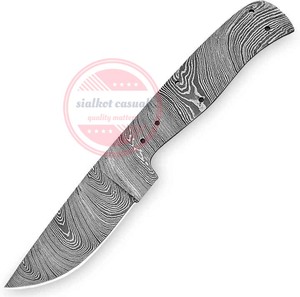 Lame vierge en acier damas faite à la main sur mesure pour couteau - Product Image 3