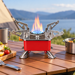 Mini Estufa <span class=keywords><strong>de</strong></span> Gas <span class=keywords><strong>Butano</strong></span> Plegable Cuadrada, Quemador Portátil Tipo Loto para Acampar al Aire Libre - Product Image 1
