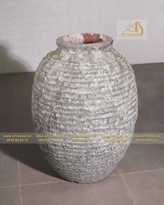 Pot de fleur rond en céramique moderne avec trou de drainage et finition galvanisée pour la maison et le jardin, intérieur et extérieur, modèle AQ007H85LA - Product Image 2