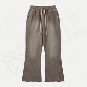 Pantalones Deportivos de Chándal, Estilo Jogger, Personalizados, de Felpa Gruesa de 500 GSM, con Logotipo Estampado, Pierna Ancha, Holgados, con Bajo Acampanado - Product Image 1