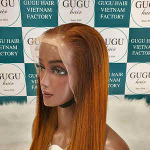 Perruque Lace Front sans colle de 18 pouces de long, avec closure 5x5 double drawn, 100% cheveux humains vierges vietnamiens, dentelle transparente - Product Image 5