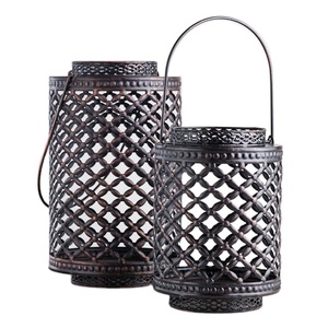Metal Iron Christmas <b>Lantern</b> Round Set of 2 Candle Metal Table <b>Lantern</b> High Quality Metal Wedding Decoration Candle <b>Lantern</b> - Product Image 1