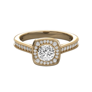 Anillo Elegante de Diamantes Redondos Solitarios en Oro de 18K para Mujer, Diseño Brillante de 3 Piedras - Product Image 6