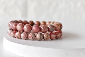Bracelet de perles rondes en rhodochrosite rose pure naturelle de 8 mm pour la méditation, bijoux unisexes pour les amoureux, vente en gros - Product Image 6