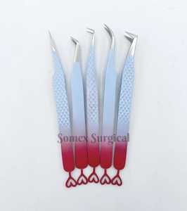 Meilleures pinces à épiler pour extensions de cils en acier inoxydable haut de gamme, multi-pièces, stockage, pinces à épiler pour extensions de cils greffées - Product Image 4