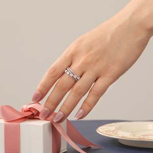 Jeulia Emerald Cut Moissanite Eternity Band <b>Dainty</b> Wedding <b>Ring</b> in Platinum - Product Image 5
