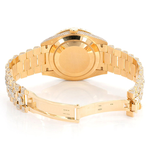 Montre de luxe hip-hop tendance, entièrement sertie de diamants en moissanite, en acier inoxydable carré, à quartz - Product Image 4