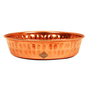 Plato de Arroz de Cobre Martillado Personalizable de Estilo Chino Tradicional de Indian Art Villa para Hogar, Restaurantes y Hoteles, Vajilla Inspirada en INS - Product Image 1
