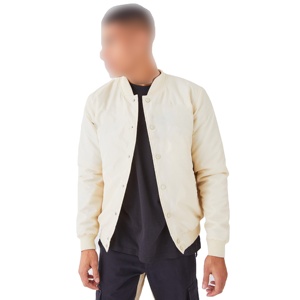 Veste universitaire classique minimaliste pour hommes College Slim-Fit Pastel couleur printemps toile légère Logo avant personnalisé - Product Image 5