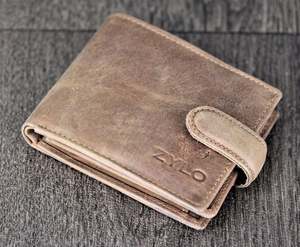 กระเป๋าสตางค์หนังแท้แบบพับสองพับสำหรับผู้ชายสไตล์วินเทจแบบเปิดปิดพิมพ์ซับลิเมชันสีขาว LBW-0364ออกแบบได้ตามต้องการ - Product Image 2