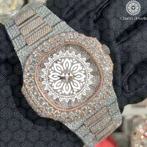 Reloj de Lujo Charm Jewells con Diamantes en Oro, 42 mm, Forma Tonneau, Analógico, Cuarzo, Cristal de Zafiro, Cierre Plegable para Hombre - Product Image 2