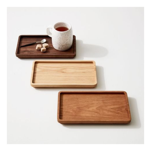 Gran oferta bandeja de madera para servir plato redondo cuadrado, bandeja de madera vajilla comida té servidor platos cocina para exportación - Product Image 1