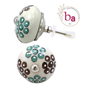 CK 602 Nickel Hardware Bubble Pattern Boutons en céramique pour cuisine commode chambre extérieur entrepôt-tiroir armoire poignée tire - Product Image 1