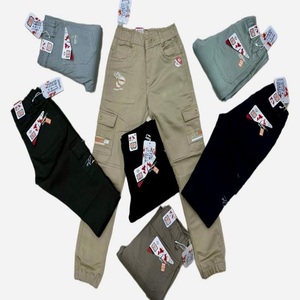 6-Pocket Cargos Premium Fabric Washed Technique Stylish Bottoms para Niño - Product Image 1